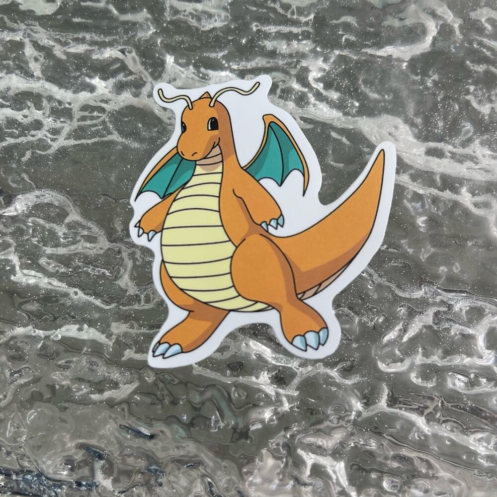 5/$10 Waterproof New Vinyl Sticker Decal Dragonite Pokémon